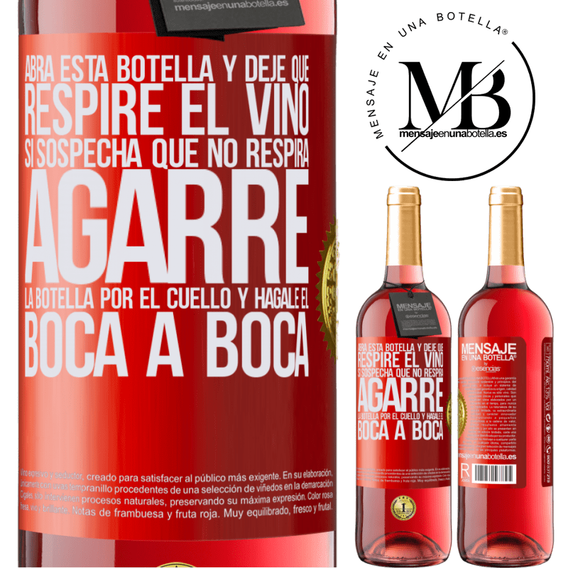 29,95 € Envío gratis | Vino Rosado Edición ROSÉ Abra esta botella y deje que respire el vino. Si sospecha que no respira, agarre la botella por el cuello y hágale el boca a Etiqueta Roja. Etiqueta personalizable Vino joven Cosecha 2023 Tempranillo