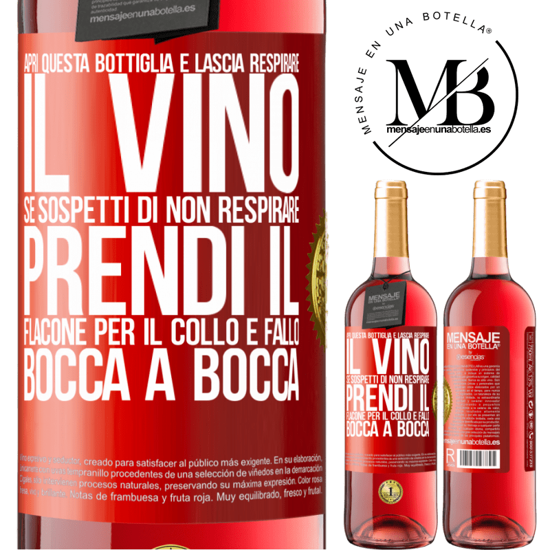 29,95 € Spedizione Gratuita | Vino rosato Edizione ROSÉ Apri questa bottiglia e lascia respirare il vino. Se sospetti di non respirare, prendi il flacone per il collo e fallo bocca Etichetta Rossa. Etichetta personalizzabile Vino giovane Raccogliere 2023 Tempranillo