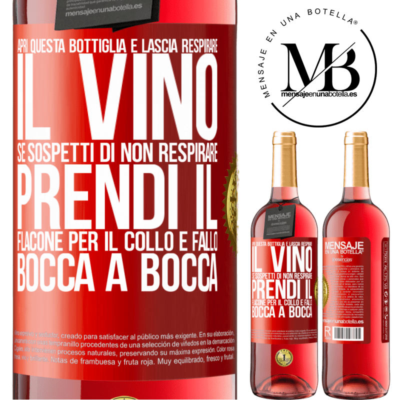 29,95 € Spedizione Gratuita | Vino rosato Edizione ROSÉ Apri questa bottiglia e lascia respirare il vino. Se sospetti di non respirare, prendi il flacone per il collo e fallo bocca Etichetta Rossa. Etichetta personalizzabile Vino giovane Raccogliere 2025 Tempranillo