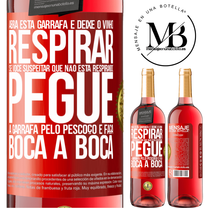 29,95 € Envio grátis | Vinho rosé Edição ROSÉ Abra esta garrafa e deixe o vinho respirar. Se você suspeitar que não está respirando, pegue a garrafa pelo pescoço e faça Etiqueta Vermelha. Etiqueta personalizável Vinho jovem Colheita 2023 Tempranillo