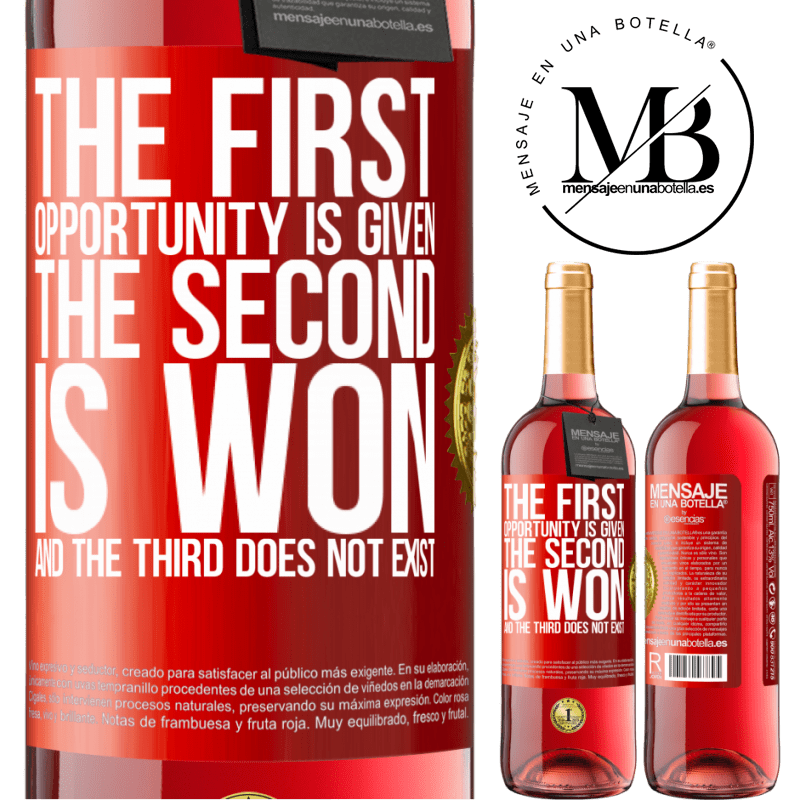 29,95 € Free Shipping | Rosé Wine ROSÉ Edition The first opportunity is given, the second is won, and the third does not exist Red Label. Customizable label Young wine Harvest 2025 Tempranillo