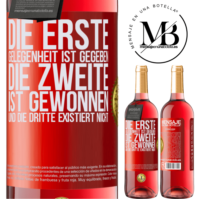 29,95 € Kostenloser Versand | Roséwein ROSÉ Ausgabe Die erste Gelegenheit wird einem gegeben, die Zweite wird gewonnen und die Dritte existiert nicht Rote Markierung. Anpassbares Etikett Junger Wein Ernte 2023 Tempranillo