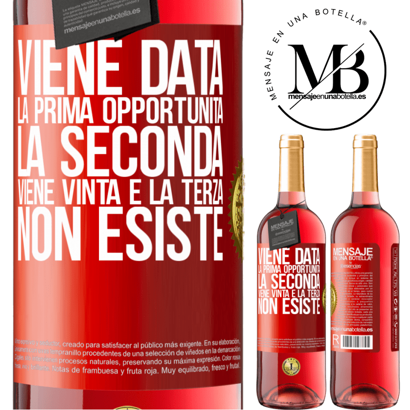 29,95 € Spedizione Gratuita | Vino rosato Edizione ROSÉ Viene data la prima opportunità, la seconda viene vinta e la terza non esiste Etichetta Rossa. Etichetta personalizzabile Vino giovane Raccogliere 2025 Tempranillo