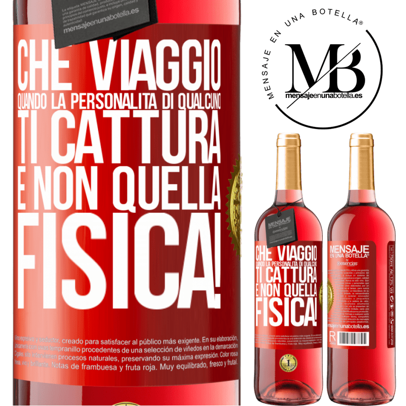 29,95 € Spedizione Gratuita | Vino rosato Edizione ROSÉ che viaggio quando la personalità di qualcuno ti cattura e non quella fisica! Etichetta Rossa. Etichetta personalizzabile Vino giovane Raccogliere 2024 Tempranillo