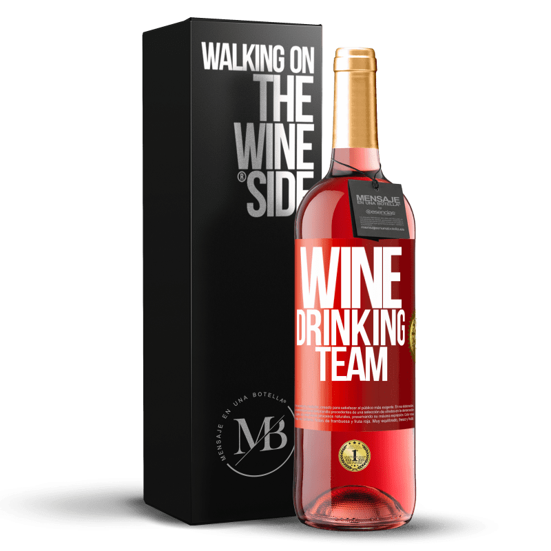 29,95 € Spedizione Gratuita | Vino rosato Edizione ROSÉ Wine drinking team Etichetta Rossa. Etichetta personalizzabile Vino giovane Raccogliere 2023 Tempranillo