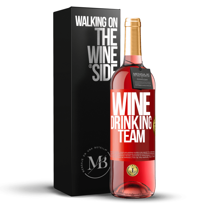 29,95 € Spedizione Gratuita | Vino rosato Edizione ROSÉ Wine drinking team Etichetta Rossa. Etichetta personalizzabile Vino giovane Raccogliere 2024 Tempranillo