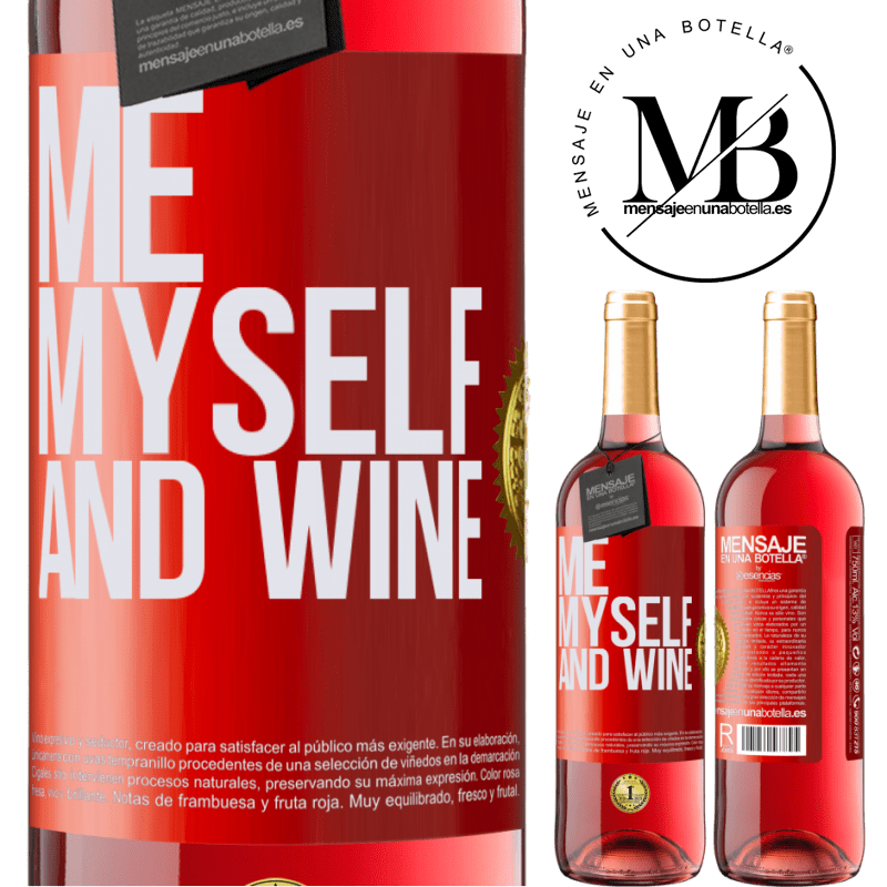 29,95 € Envío gratis | Vino Rosado Edición ROSÉ Me, myself and wine Etiqueta Roja. Etiqueta personalizable Vino joven Cosecha 2025 Tempranillo
