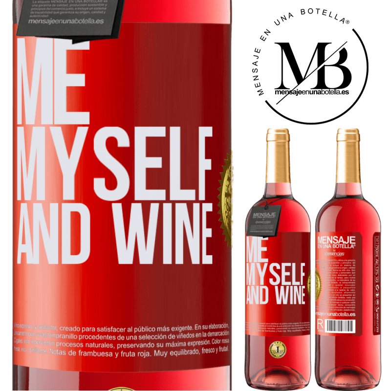 29,95 € Kostenloser Versand | Roséwein ROSÉ Ausgabe Me, myself and wine Rote Markierung. Anpassbares Etikett Junger Wein Ernte 2023 Tempranillo