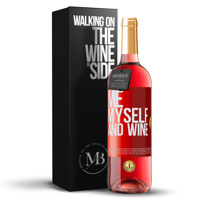29,95 € Kostenloser Versand | Roséwein ROSÉ Ausgabe Me, myself and wine Rote Markierung. Anpassbares Etikett Junger Wein Ernte 2023 Tempranillo