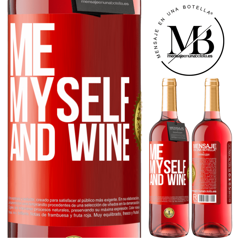 29,95 € Spedizione Gratuita | Vino rosato Edizione ROSÉ Me, myself and wine Etichetta Rossa. Etichetta personalizzabile Vino giovane Raccogliere 2023 Tempranillo