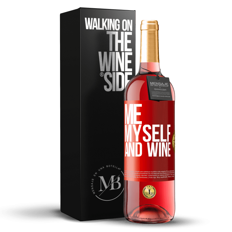 29,95 € Spedizione Gratuita | Vino rosato Edizione ROSÉ Me, myself and wine Etichetta Rossa. Etichetta personalizzabile Vino giovane Raccogliere 2024 Tempranillo