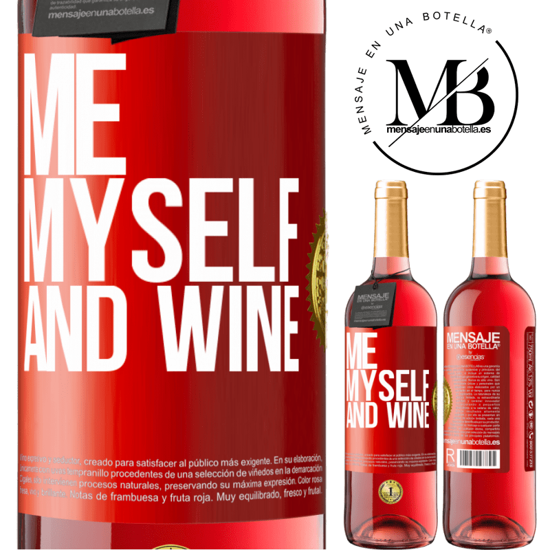 29,95 € Envio grátis | Vinho rosé Edição ROSÉ Me, myself and wine Etiqueta Vermelha. Etiqueta personalizável Vinho jovem Colheita 2023 Tempranillo