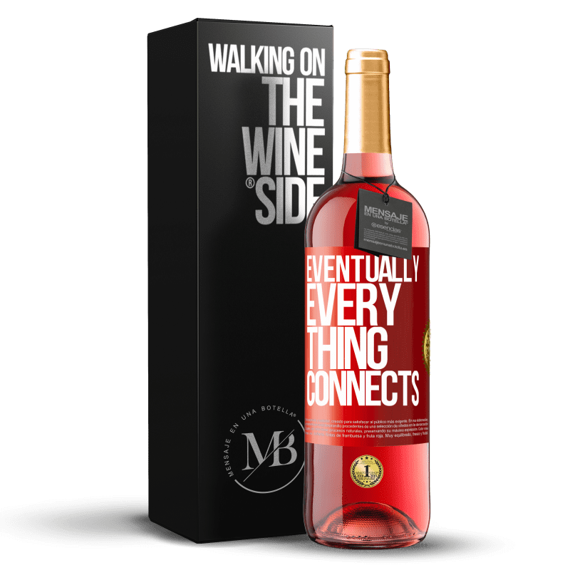 29,95 € Spedizione Gratuita | Vino rosato Edizione ROSÉ Eventually, everything connects Etichetta Rossa. Etichetta personalizzabile Vino giovane Raccogliere 2024 Tempranillo