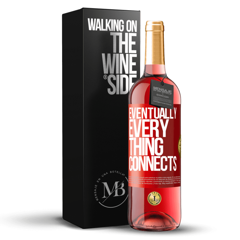 29,95 € Spedizione Gratuita | Vino rosato Edizione ROSÉ Eventually, everything connects Etichetta Rossa. Etichetta personalizzabile Vino giovane Raccogliere 2025 Tempranillo