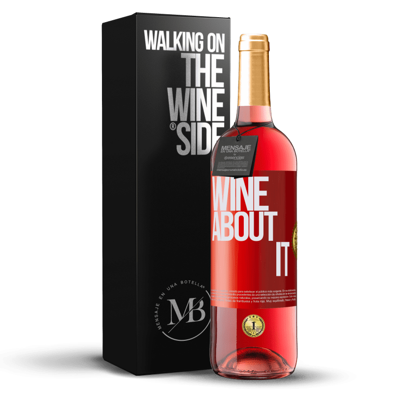 29,95 € Kostenloser Versand | Roséwein ROSÉ Ausgabe Wine about it Rote Markierung. Anpassbares Etikett Junger Wein Ernte 2023 Tempranillo