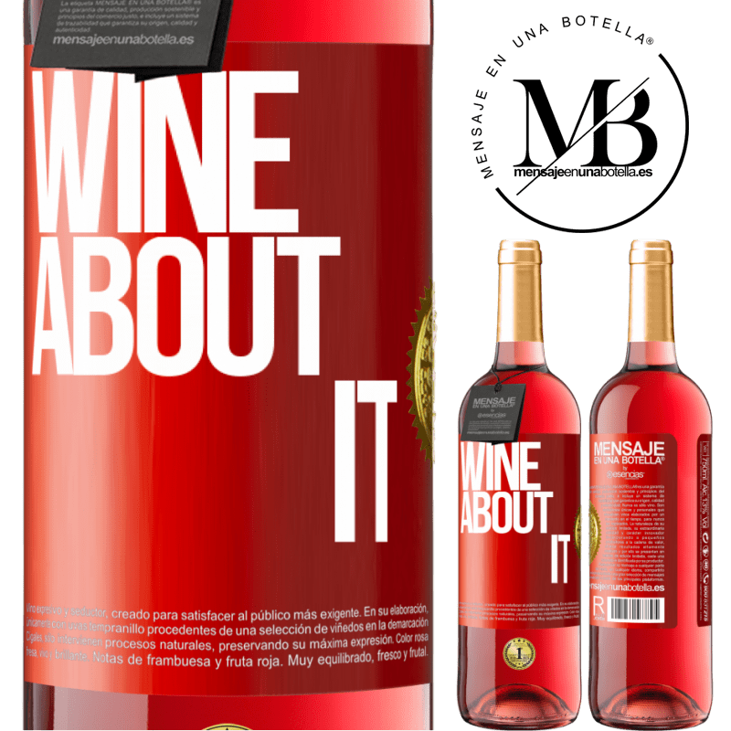 29,95 € Spedizione Gratuita | Vino rosato Edizione ROSÉ Wine about it Etichetta Rossa. Etichetta personalizzabile Vino giovane Raccogliere 2024 Tempranillo