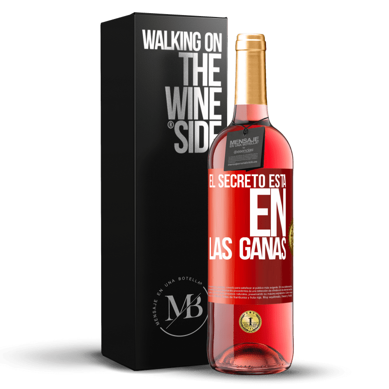 24,95 € Envoi gratuit | Vin rosé Édition ROSÉ Le secret est dans le désir Étiquette Rouge. Étiquette personnalisable Vin jeune Récolte 2021 Tempranillo