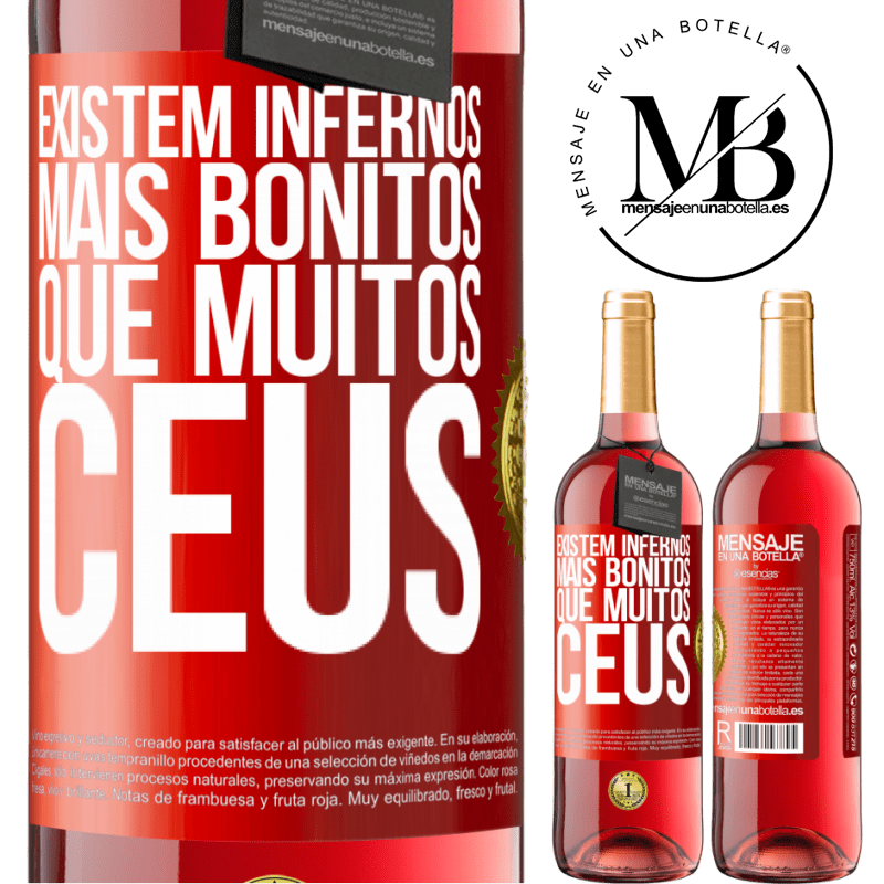 29,95 € Envio grátis | Vinho rosé Edição ROSÉ Existem infernos mais bonitos que muitos céus Etiqueta Vermelha. Etiqueta personalizável Vinho jovem Colheita 2023 Tempranillo