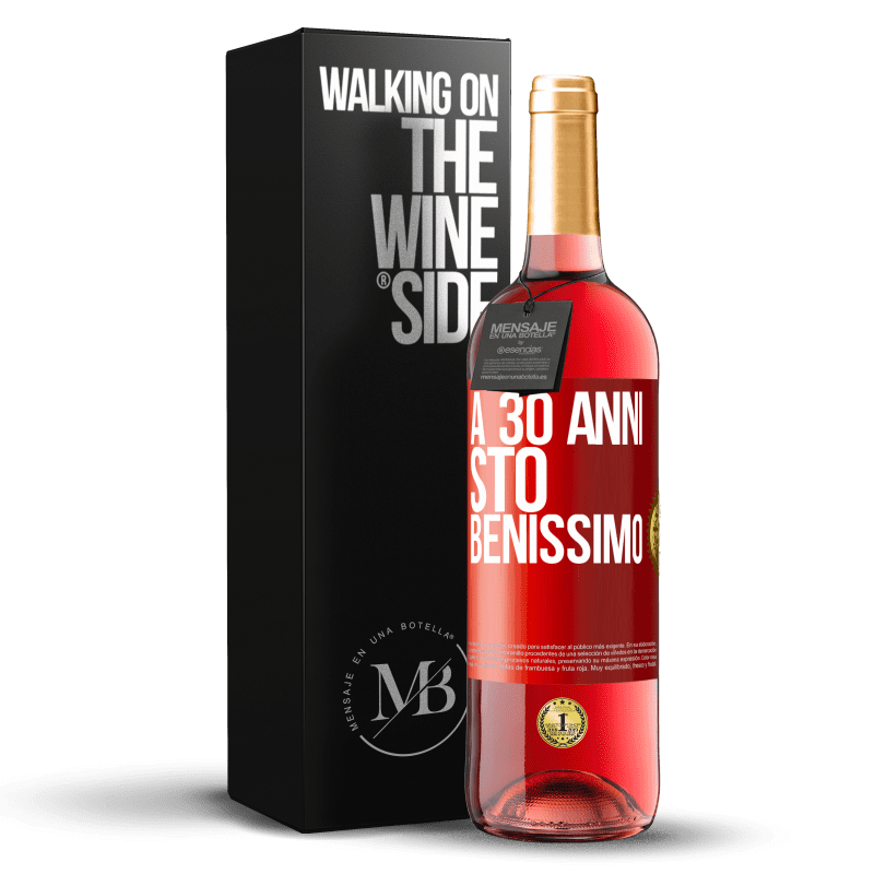 29,95 € Spedizione Gratuita | Vino rosato Edizione ROSÉ A 30 anni, sto benissimo Etichetta Rossa. Etichetta personalizzabile Vino giovane Raccogliere 2024 Tempranillo