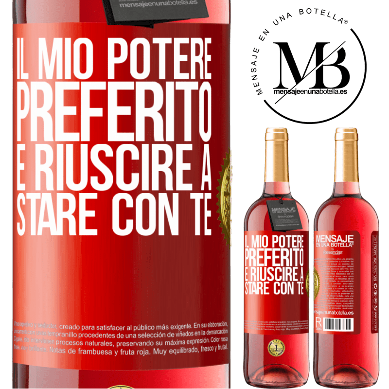 29,95 € Spedizione Gratuita | Vino rosato Edizione ROSÉ Il mio potere preferito è riuscire a stare con te Etichetta Rossa. Etichetta personalizzabile Vino giovane Raccogliere 2025 Tempranillo