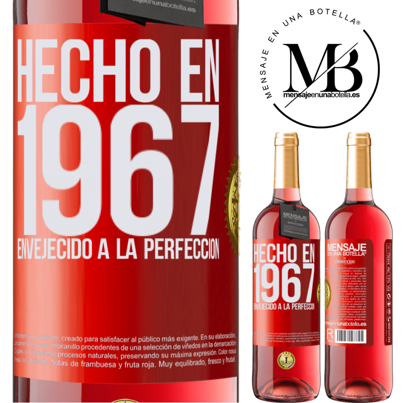 29,95 € Envío gratis | Vino Rosado Edición ROSÉ Hecho en 1967. Envejecido a la perfección Etiqueta Roja. Etiqueta personalizable Vino joven Cosecha 2024 Tempranillo