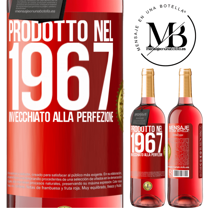 29,95 € Spedizione Gratuita | Vino rosato Edizione ROSÉ Prodotto nel 1967. Invecchiato alla perfezione Etichetta Rossa. Etichetta personalizzabile Vino giovane Raccogliere 2024 Tempranillo