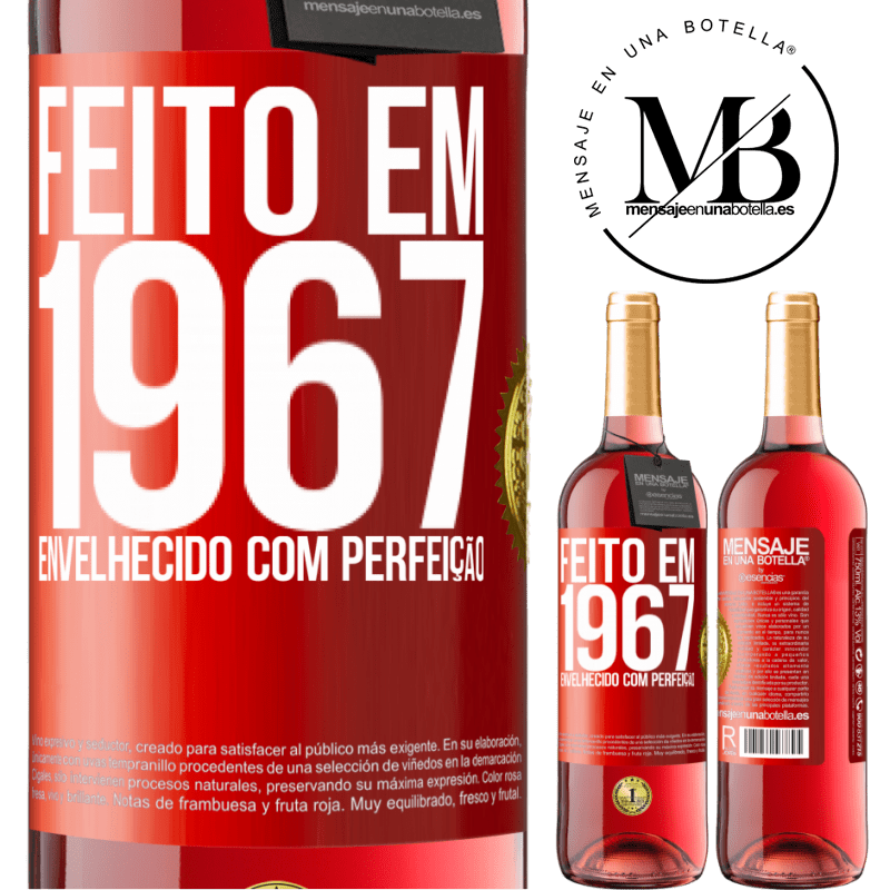 29,95 € Envio grátis | Vinho rosé Edição ROSÉ Feito em 1967. Envelhecido com perfeição Etiqueta Vermelha. Etiqueta personalizável Vinho jovem Colheita 2024 Tempranillo