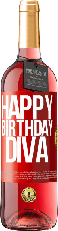 29,95 € Free Shipping | Rosé Wine ROSÉ Edition Happy birthday Diva Red Label. Customizable label Young wine Harvest 2021 Tempranillo