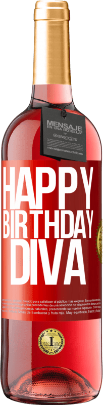 29,95 € Free Shipping | Rosé Wine ROSÉ Edition Happy birthday Diva Red Label. Customizable label Young wine Harvest 2024 Tempranillo