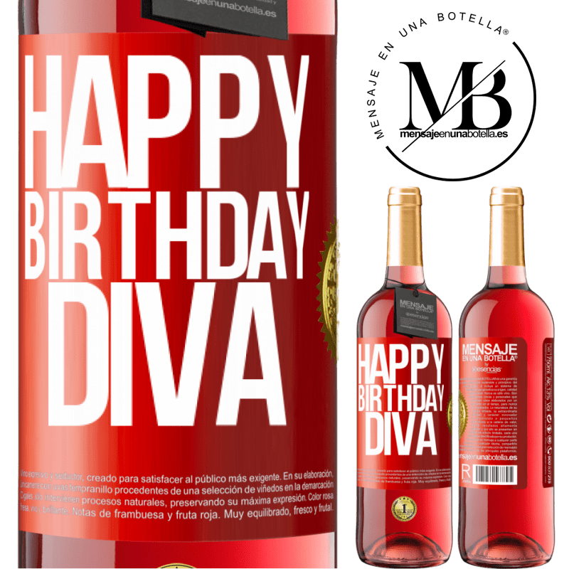 24,95 € Free Shipping | Rosé Wine ROSÉ Edition Happy birthday Diva Red Label. Customizable label Young wine Harvest 2021 Tempranillo