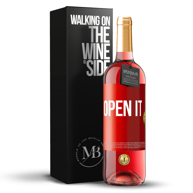 29,95 € Free Shipping | Rosé Wine ROSÉ Edition Open it Red Label. Customizable label Young wine Harvest 2023 Tempranillo