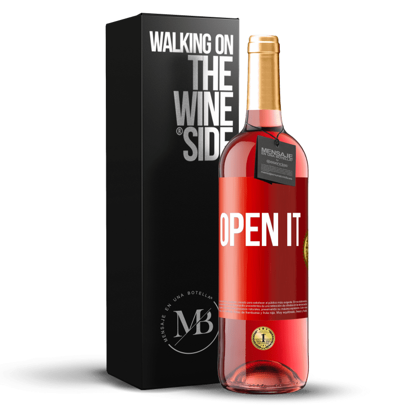 29,95 € Free Shipping | Rosé Wine ROSÉ Edition Open it Red Label. Customizable label Young wine Harvest 2025 Tempranillo