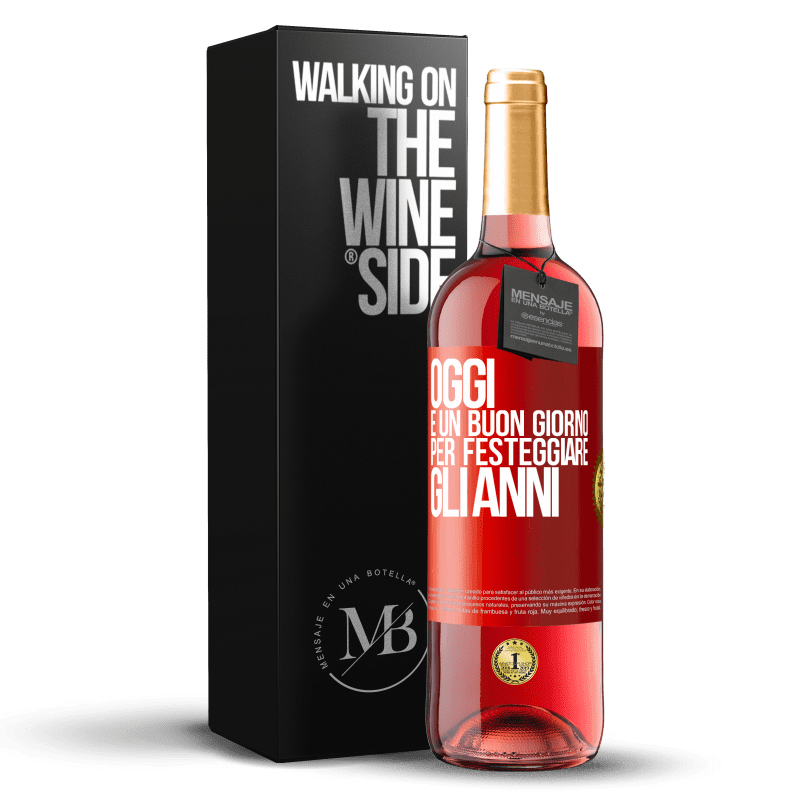 29,95 € Spedizione Gratuita | Vino rosato Edizione ROSÉ Oggi è un buon giorno per festeggiare gli anni Etichetta Rossa. Etichetta personalizzabile Vino giovane Raccogliere 2025 Tempranillo