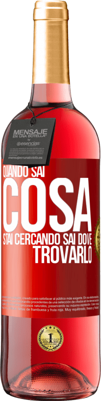 29,95 € Spedizione Gratuita | Vino rosato Edizione ROSÉ Quando sai cosa stai cercando, sai dove trovarlo Etichetta Rossa. Etichetta personalizzabile Vino giovane Raccogliere 2025 Tempranillo