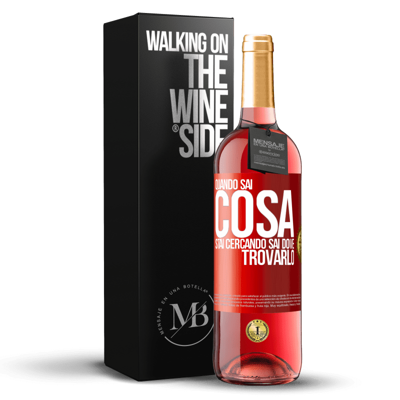 29,95 € Spedizione Gratuita | Vino rosato Edizione ROSÉ Quando sai cosa stai cercando, sai dove trovarlo Etichetta Rossa. Etichetta personalizzabile Vino giovane Raccogliere 2025 Tempranillo