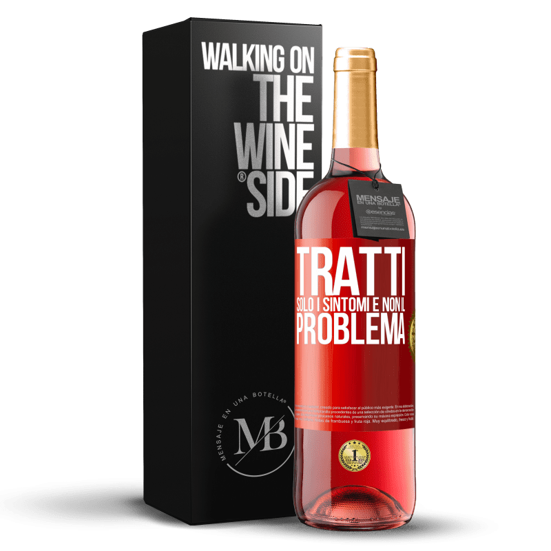 29,95 € Spedizione Gratuita | Vino rosato Edizione ROSÉ Tratti solo i sintomi e non il problema Etichetta Rossa. Etichetta personalizzabile Vino giovane Raccogliere 2023 Tempranillo