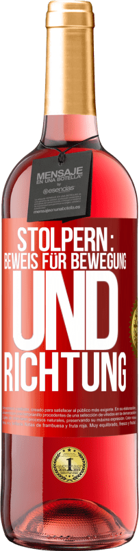 Kostenloser Versand | Roséwein ROSÉ Ausgabe Stolpern: Beweis für Bewegung und Richtung Rote Markierung. Anpassbares Etikett Junger Wein Ernte 2023 Tempranillo