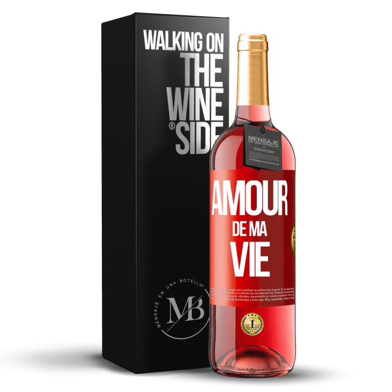 29,95 € Envoi gratuit | Vin rosé Édition ROSÉ Amour de ma vie Étiquette Rouge. Étiquette personnalisable Vin jeune Récolte 2024 Tempranillo