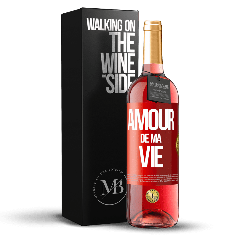 29,95 € Envoi gratuit | Vin rosé Édition ROSÉ Amour de ma vie Étiquette Rouge. Étiquette personnalisable Vin jeune Récolte 2025 Tempranillo