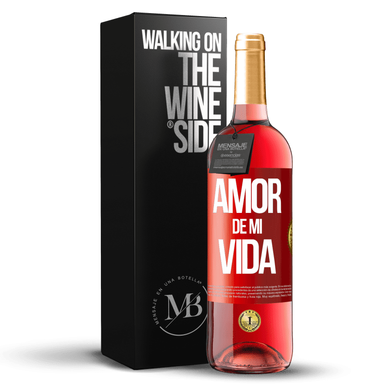 29,95 € Envío gratis | Vino Rosado Edición ROSÉ Amor de mi vida Etiqueta Roja. Etiqueta personalizable Vino joven Cosecha 2024 Tempranillo