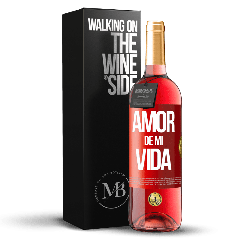 29,95 € Envío gratis | Vino Rosado Edición ROSÉ Amor de mi vida Etiqueta Roja. Etiqueta personalizable Vino joven Cosecha 2025 Tempranillo