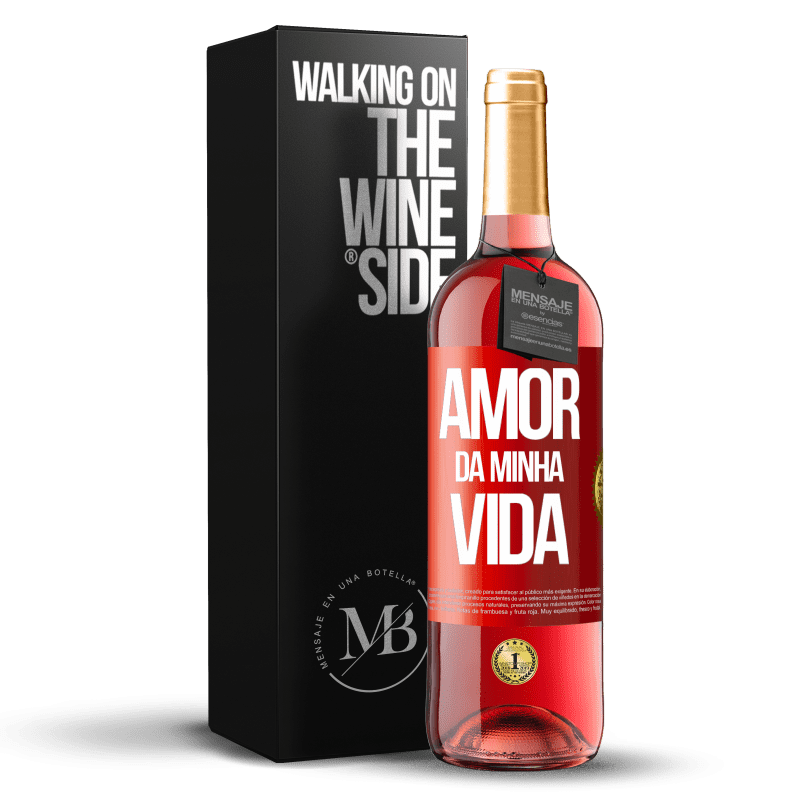 29,95 € Envio grátis | Vinho rosé Edição ROSÉ Amor da minha vida Etiqueta Vermelha. Etiqueta personalizável Vinho jovem Colheita 2025 Tempranillo