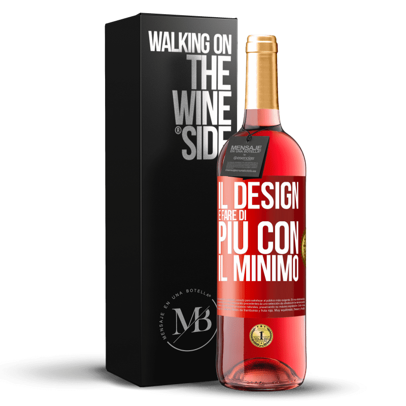 29,95 € Spedizione Gratuita | Vino rosato Edizione ROSÉ Il design è fare di più con il minimo Etichetta Rossa. Etichetta personalizzabile Vino giovane Raccogliere 2023 Tempranillo