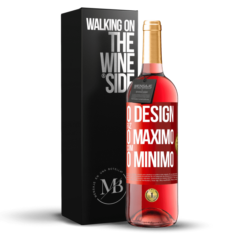 29,95 € Envio grátis | Vinho rosé Edição ROSÉ O design faz o máximo com o mínimo Etiqueta Vermelha. Etiqueta personalizável Vinho jovem Colheita 2023 Tempranillo