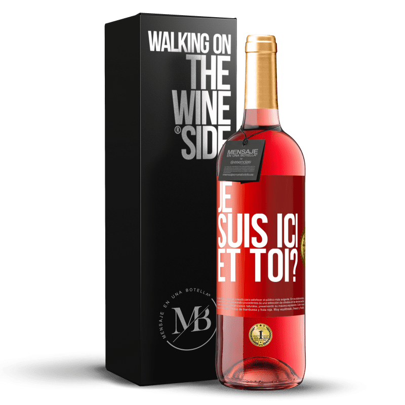 29,95 € Envoi gratuit | Vin rosé Édition ROSÉ Je suis ici. Et toi? Étiquette Rouge. Étiquette personnalisable Vin jeune Récolte 2023 Tempranillo