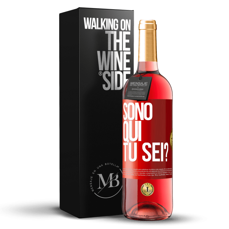 29,95 € Spedizione Gratuita | Vino rosato Edizione ROSÉ Sono qui. Tu sei? Etichetta Rossa. Etichetta personalizzabile Vino giovane Raccogliere 2023 Tempranillo