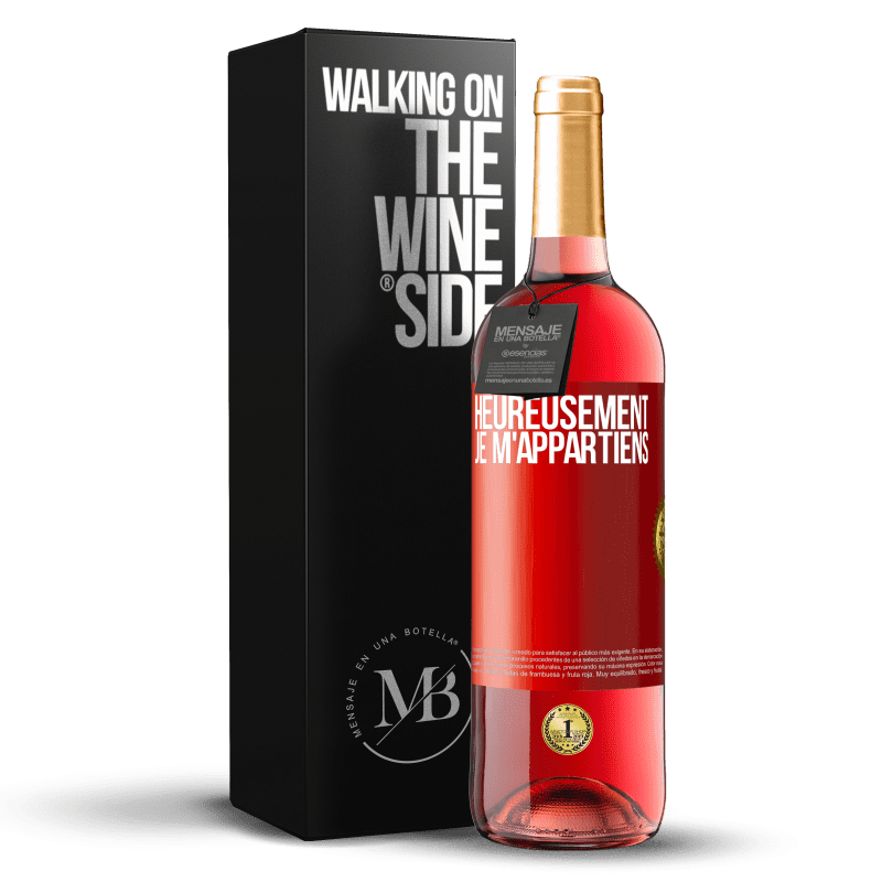 29,95 € Envoi gratuit | Vin rosé Édition ROSÉ Heureusement, je m'appartiens Étiquette Rouge. Étiquette personnalisable Vin jeune Récolte 2023 Tempranillo