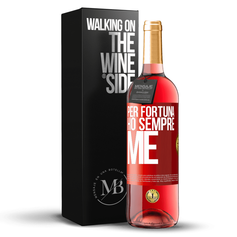 29,95 € Spedizione Gratuita | Vino rosato Edizione ROSÉ Per fortuna ho sempre me Etichetta Rossa. Etichetta personalizzabile Vino giovane Raccogliere 2023 Tempranillo