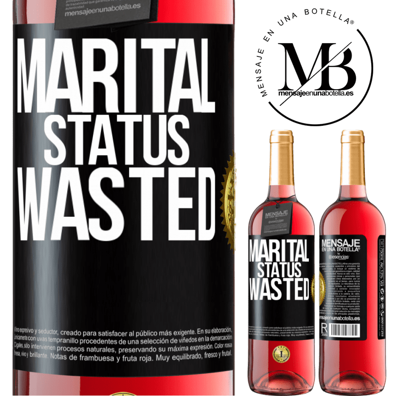 24,95 € Free Shipping | Rosé Wine ROSÉ Edition Marital status: wasted Black Label. Customizable label Young wine Harvest 2021 Tempranillo