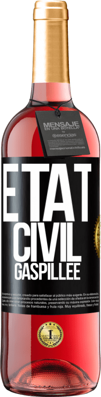 29,95 € | Vin rosé Édition ROSÉ État civil: gaspillée Étiquette Noire. Étiquette personnalisable Vin jeune Récolte 2023 Tempranillo